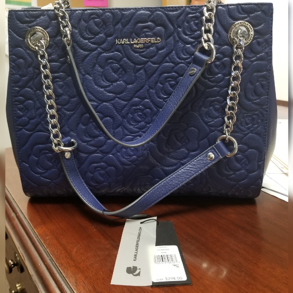 A Unique Karl Lagerfeld blue handbag